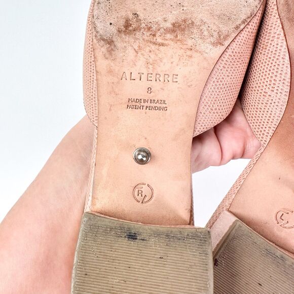 Alterre Blush Pink Loafers Interchangeable Leather Shoes Sz 8 Made in Brazil - Picture 10 of 12